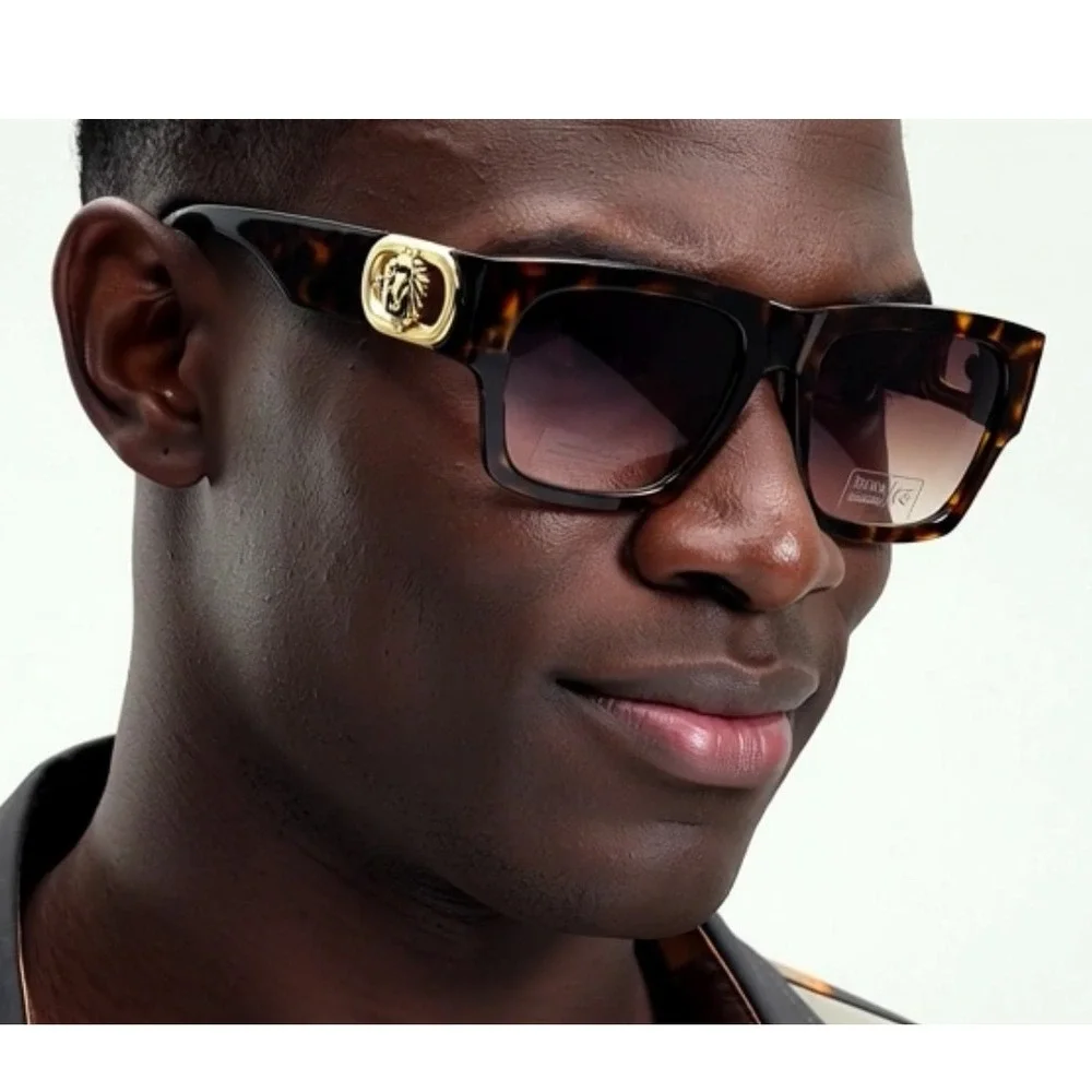 Designer Sunglasses Square Tortoise Men Shades Hip Hop Style Flat Top Shades New